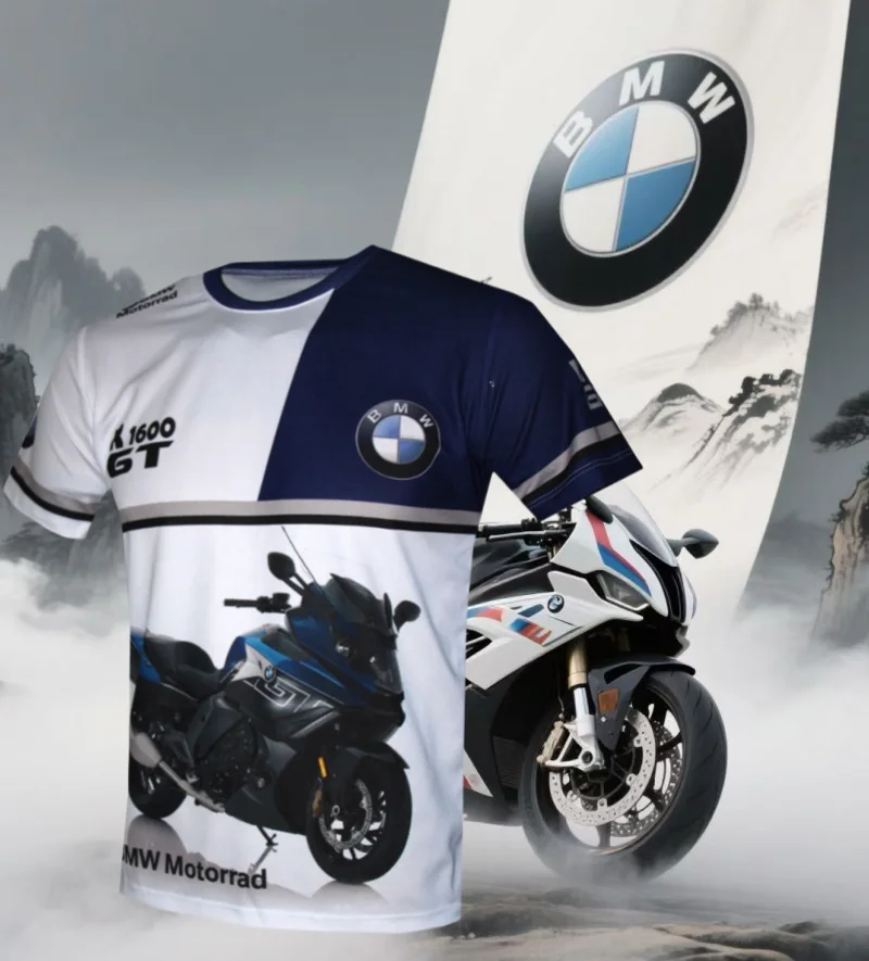 

2025 Summer BMW K1600GT Motorcycle Men's Quick-Drying T-Shirt Cycling Suit Racing Suit Short Sleeve Casual Breathable Fashion