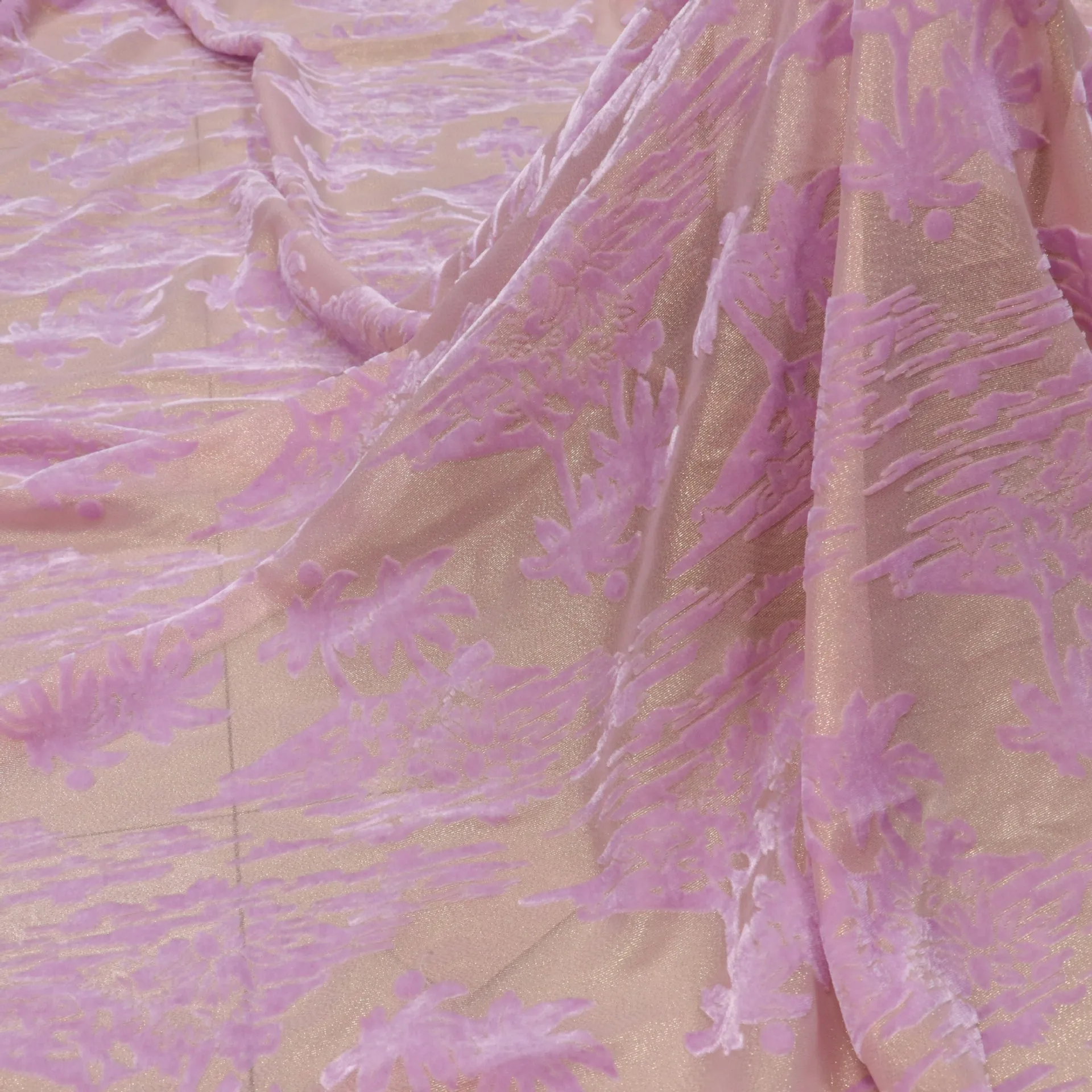 

Woven Brocade Woven Burnt out Velvet Fabric Brocade Sticky Velvet Cheongsam One-Piece Dress Wedding Dress Dress Fabric