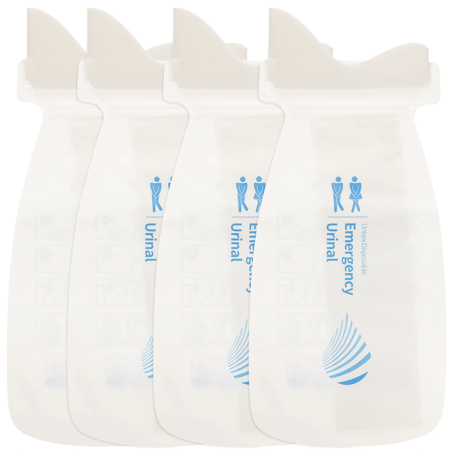 4 Pcs Emergency Urine Bags Disposable White Ixpe Travel Pee Bags Unisex Design Sealed Strip No Leak Suitable for Car Purse