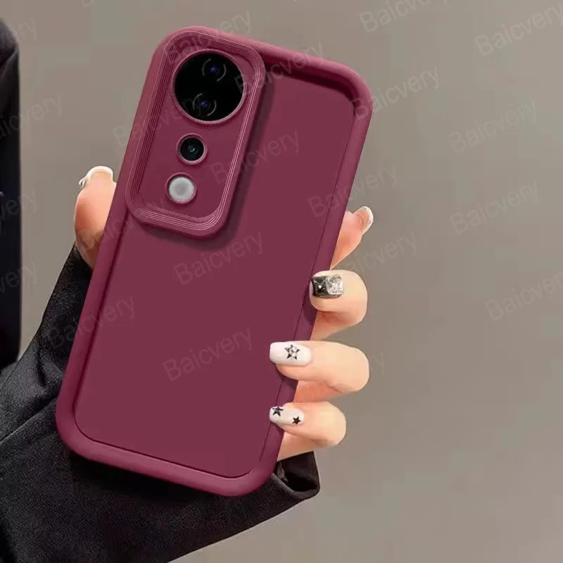 Capa protetora anti-queda para vivo v40 pro, simples, colorido, fosco, tpu