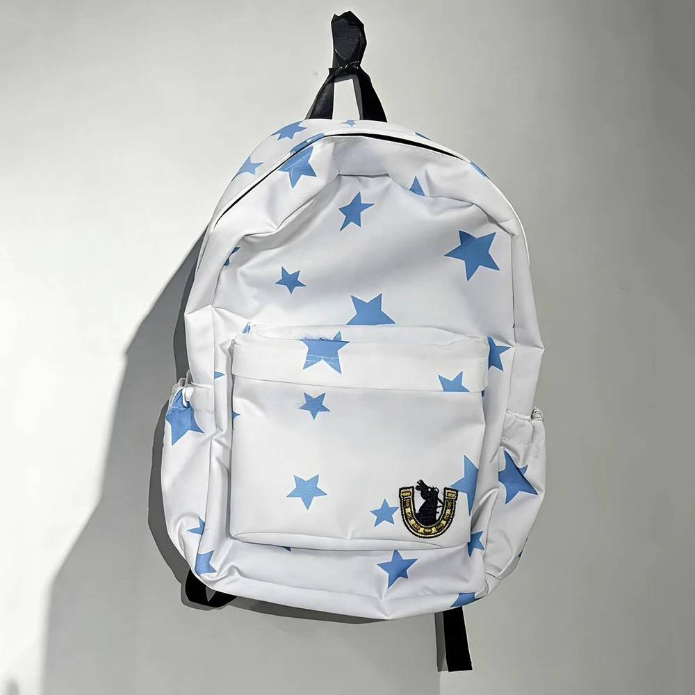 Anime JOJO Steel Ball Run Johnny Joestar Cospaly Bag Students White Nylon Shoulder Bags Travel Backpack Unisex Handbag Prop