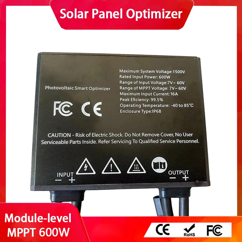 Integrated PV Power Optimizer MPPT 600W 60V Input IP67 Real-time Solar Panel Monitoring Voltage-Limiting Anti-Hotspot Solar Opti