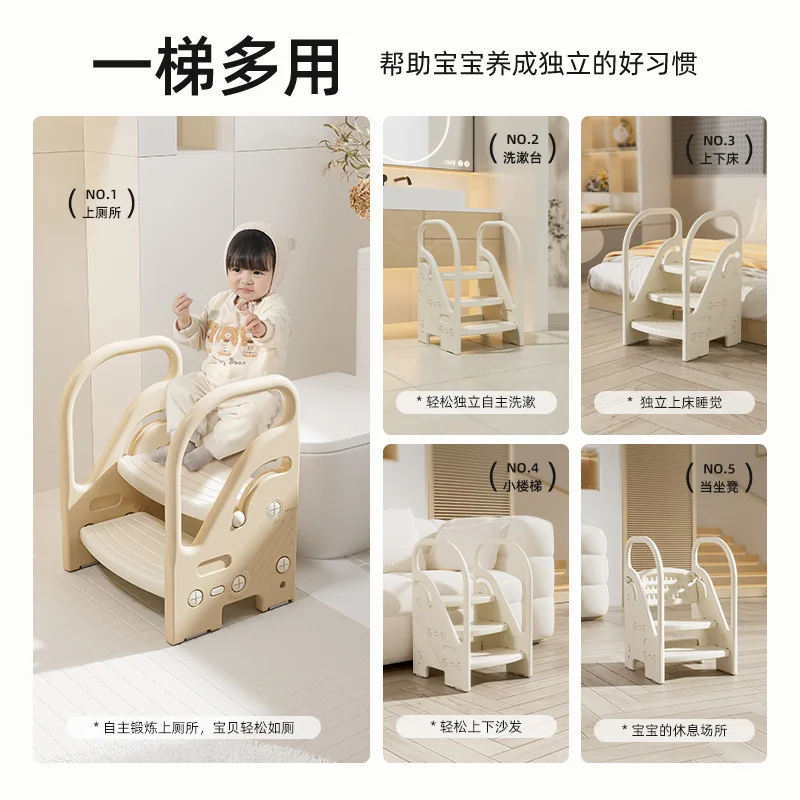 

Children's Multi-layer Stairs Foot Pedal Height Increase Step Stool Baby's Safe And Anti Slip Hand Washing Footstool Loading40kg