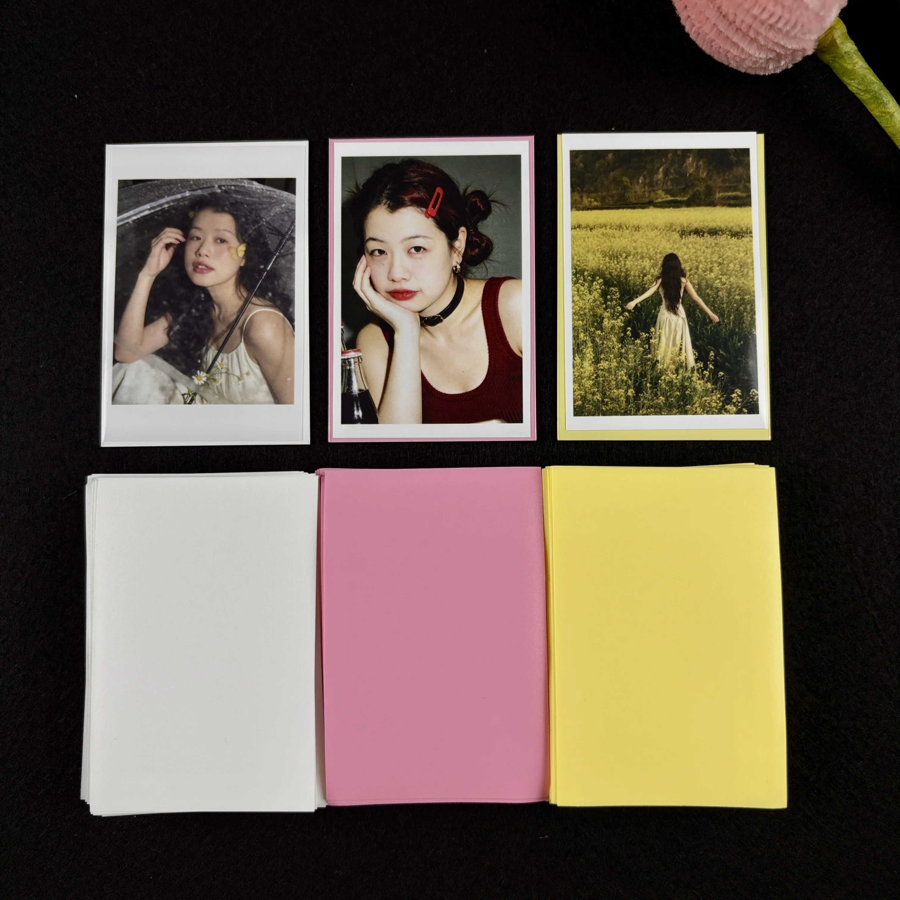 50pcs Holo Card Sleeves 61x91mm Macaron Color Kpop Holder For Postcards Films Game Cards Photocard Protector Film Album Binder