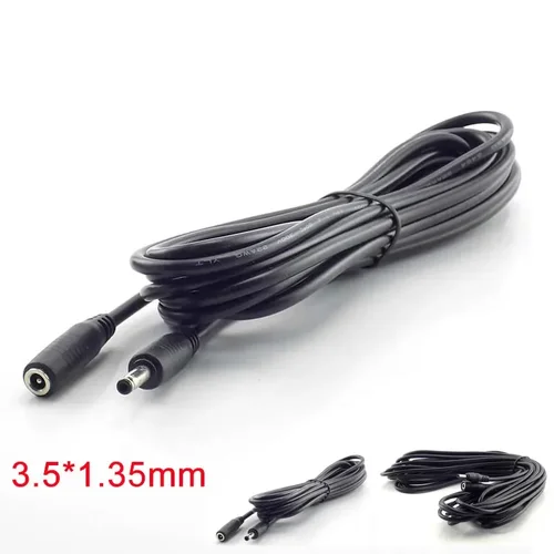 Imagen 2 del producto Cable de alimentación CC macho hembra de 1/1, 5/3/5 metros, adaptador de Cable de alimentación de 5V 2A, conector de 3,5mm X 1,35mm para cámara de seguridad CCTV