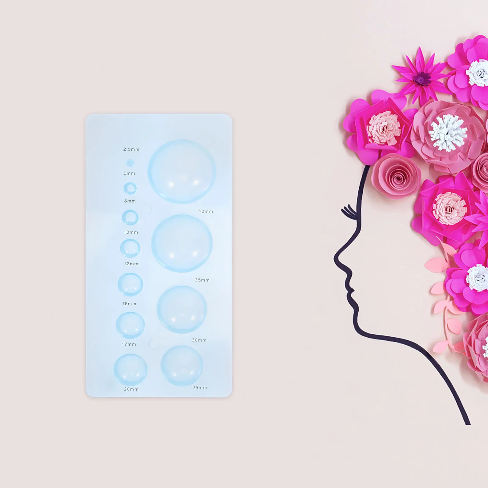 

4Pcs Paper Quilling Mould High Quality ABS Half Sphere Shape DIY Craft Tool for 3D Paper Flower Pot Petals Styler Set