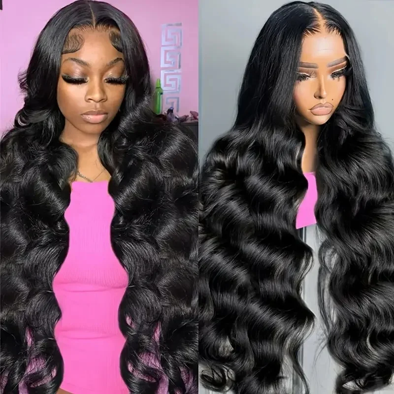 

13×4 Body Wave Lace Front Human Hair Wigs Transparent 220Density 13×6 Natural Color 5x5 Pre Plcked Lace Frontal Wig For Women 1B