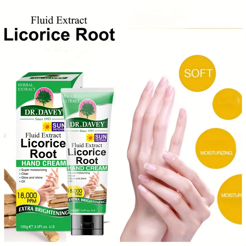 كريم اليد عرق السوس كريم اليد كريم اليد المرطب المنعش غير الدهني للرجال والنساء جميع المواسم العناية باليدين، سوي