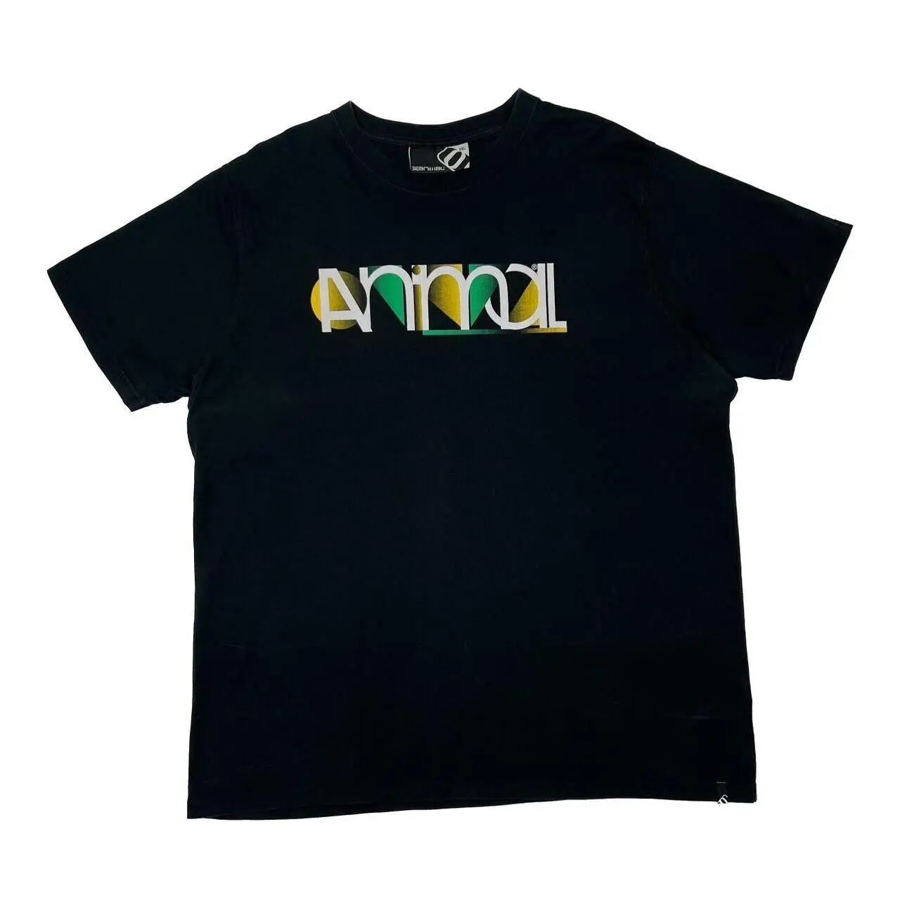 Early 00’s ANIMAL Logo Spellout Skater Surfer Graphic T-Shirt XXL Black