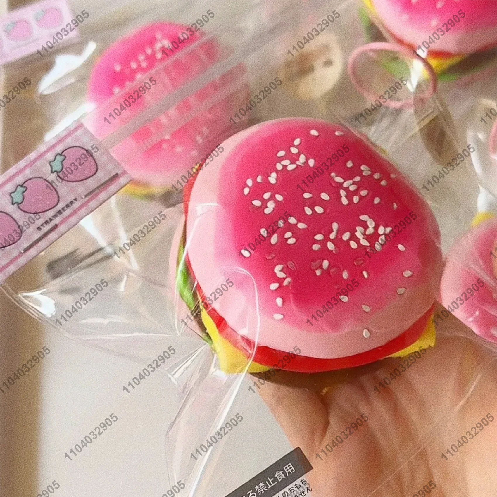 Hamburger di formaggio rosa Taba Squishy Silicone rosa Hamburger spremere giocattolo Mochi giocattolo mano Relax giocattolo regalo rilascio di Stress