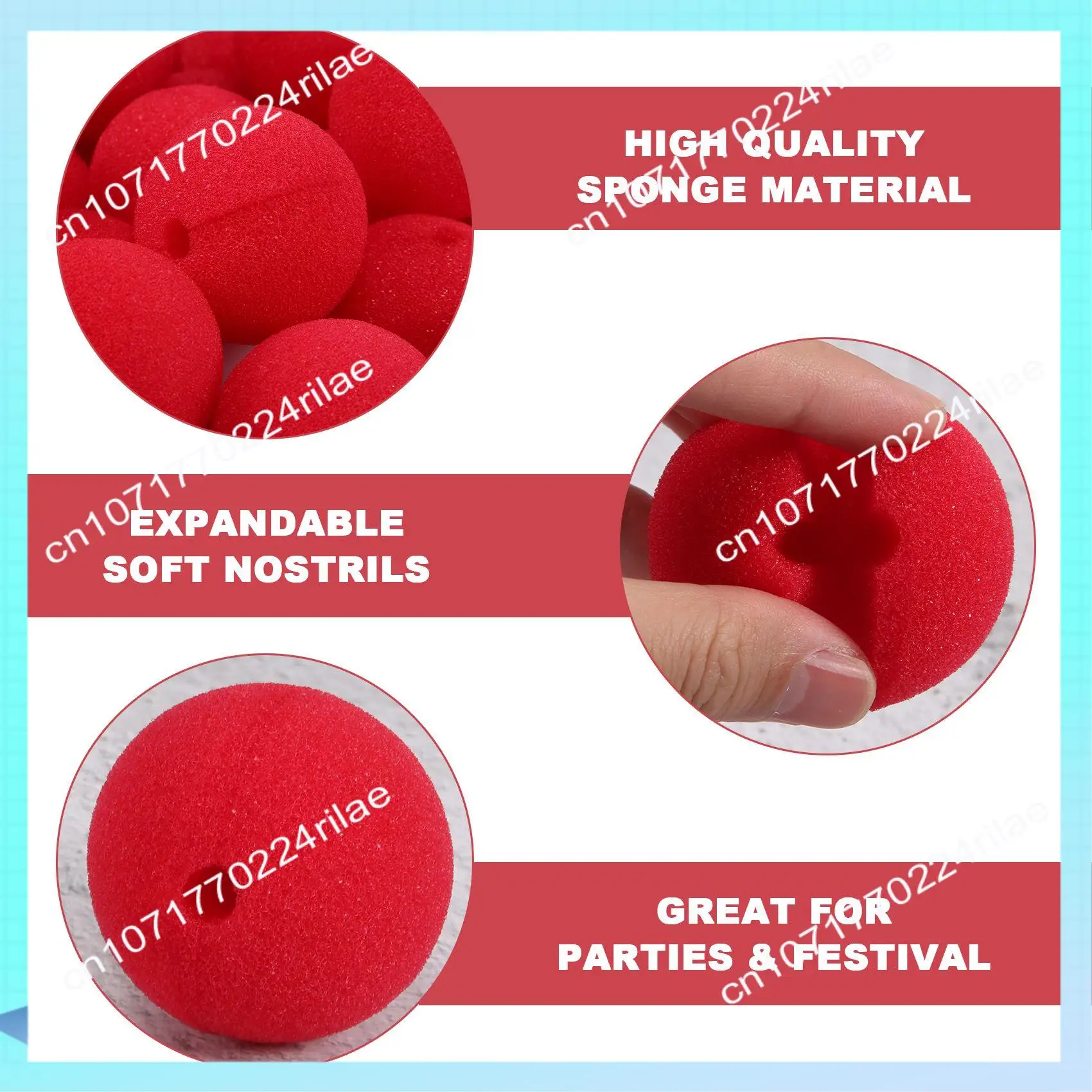 A17Z 30 PCS 2X2 polegadas Cosplay Nariz de Palhaço Vermelho Nariz Para Festa Halloween Traje Suprimentos Natal