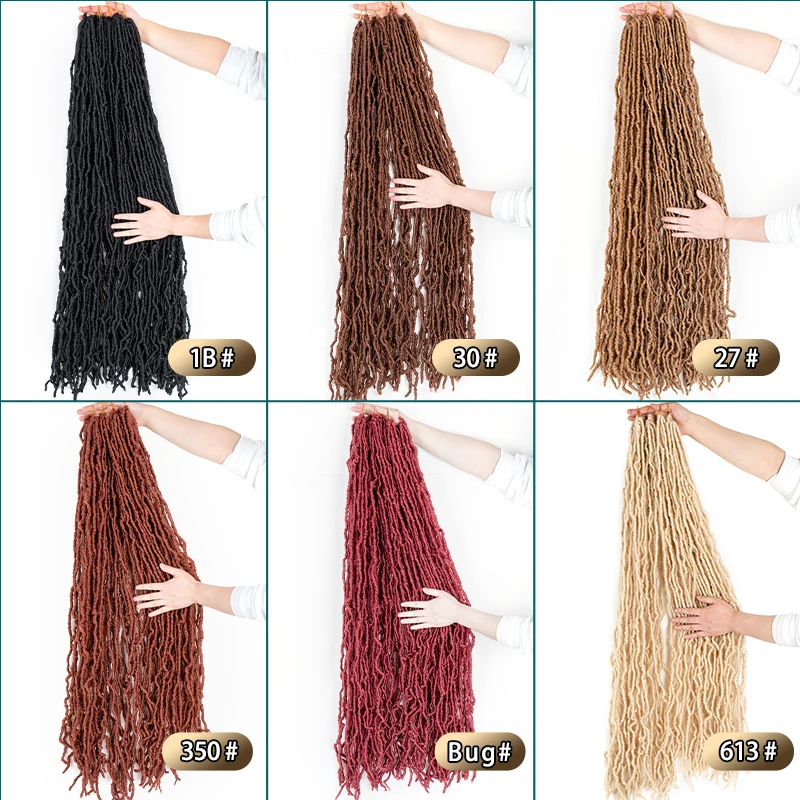 24 36 44 inch Soft Locs Crochet Hair Pre Looped Faux Locs Crochet Braids Goddess Locs Dreadlocs Synthetic Hair For Black Women