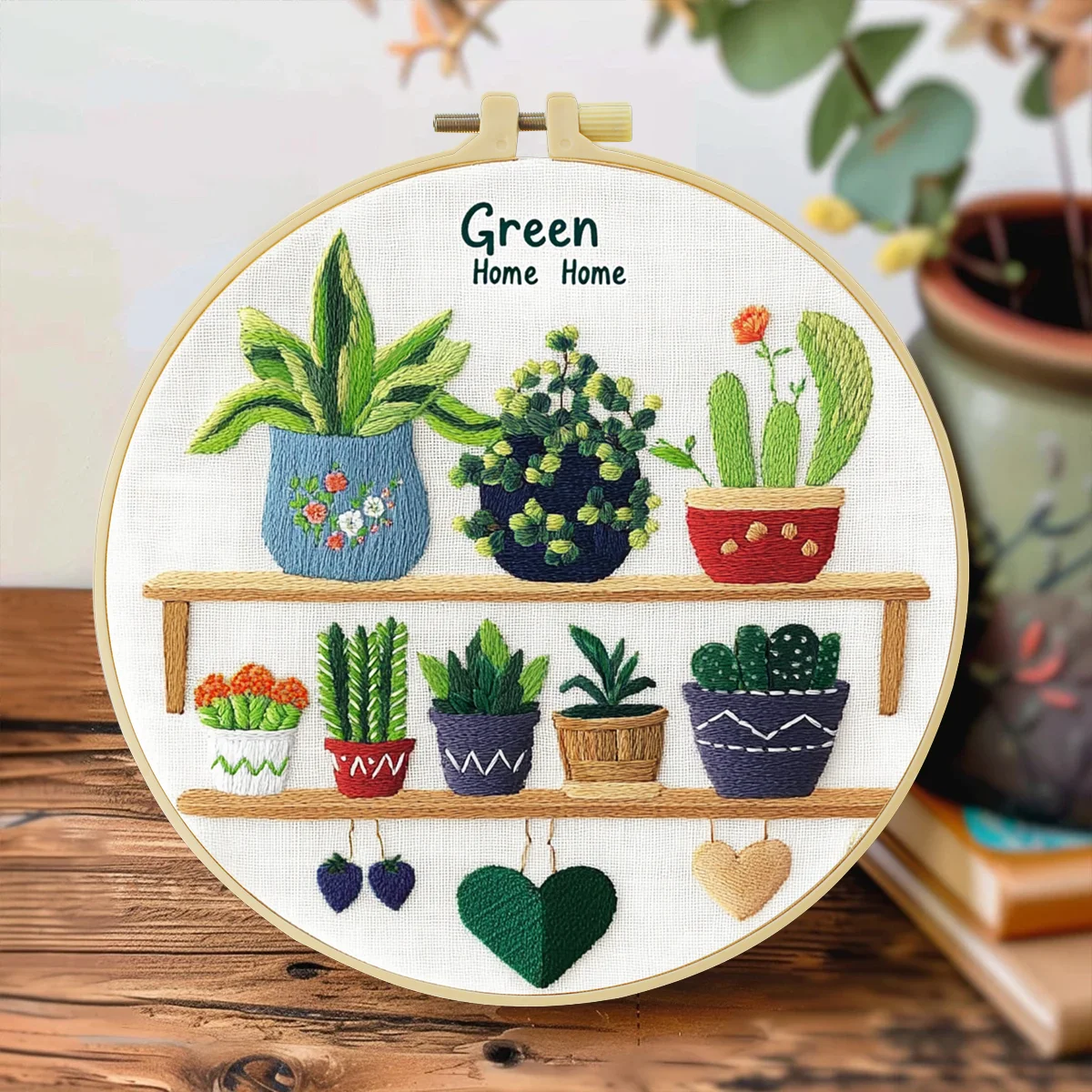 1 Stück 20X20CM/15X15CM 7,87/6,3 Zoll Stickerei-Starter-Kit DIY-Set Heimdekoration – Detail 2