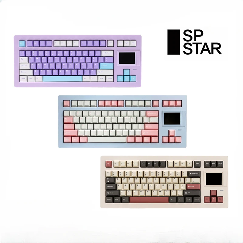 Sp Star D82 Pro Three-mode Bluetooth Wireless Mechanical Keyboard 2.4-inch Display Hot-swappable RGB Backlit Gaming Keyboard