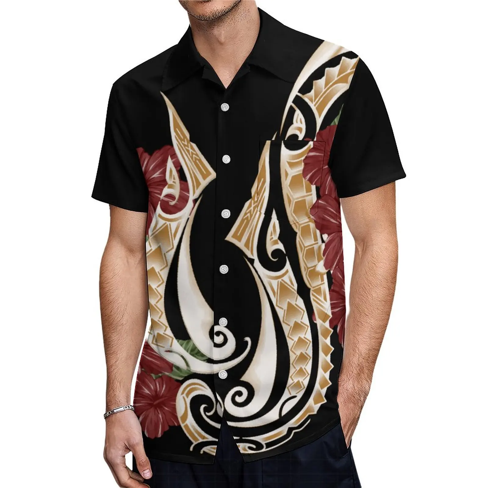 MUMU-vestido personalizado estampado con cuello cuadrado para hombre y mujer, traje de parejas polinesianas, camisa de la isla del Pacific, Hawái