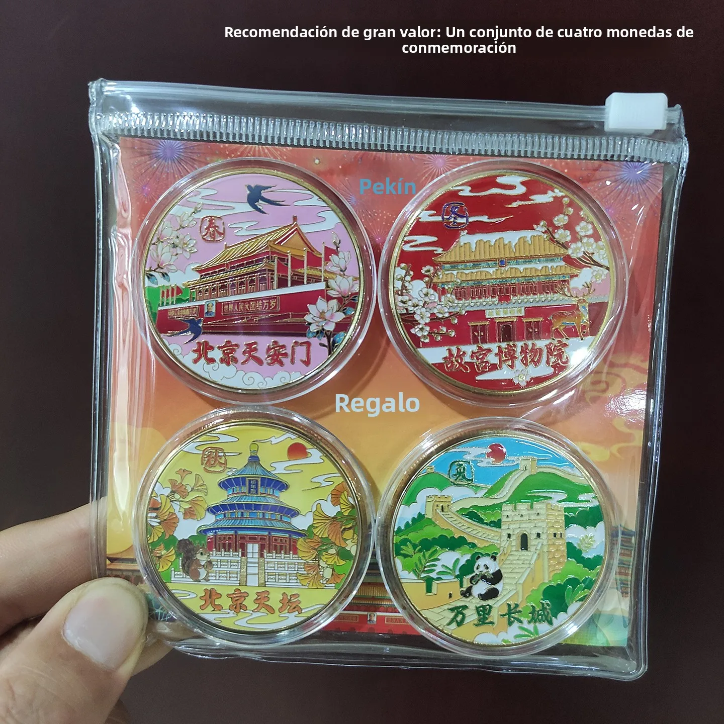 Moneda Conmemorativa de Metal de la Gran Muralla de Tiananmen de Pekín, Regalo Turístico de Gran Valor para Estudiantes y Pro...