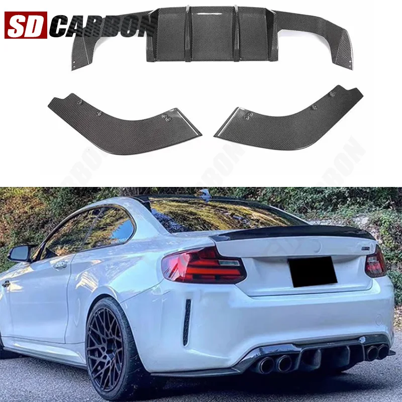 

For BMW M2 F87 M2C Carbon Fiber Diffuser Car Rear Bumper Diffuser Rear Splitters Spoiler Back lip V Style Diffuser Car Accessori