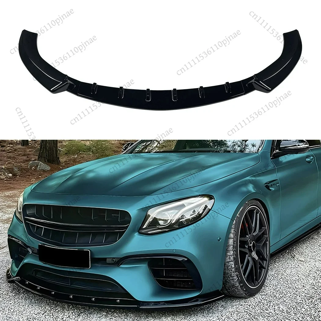 For Mercedes-Benz E-Class W213 E63 AMG 2016-2020 Front Bumper Spoiler Lip BodyKit Diffuser Splitter Tuning Guard Car Accessories