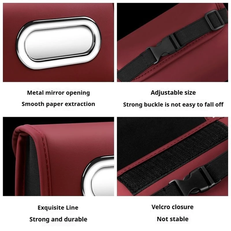 NCSMT Car Tissue Box Car Seat Back Hanging Tissue Box Armrest Box Sunshade Car Napkin Box Car Accessories