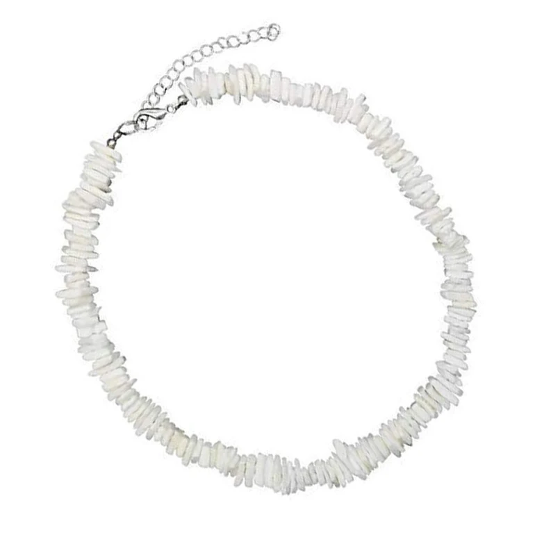 Collier en coquillage Puka blanc pour femmes, 40cm, bijoux de plage d'été, fermoir à homard réglable, cadeau Unique pour les surfeurs
