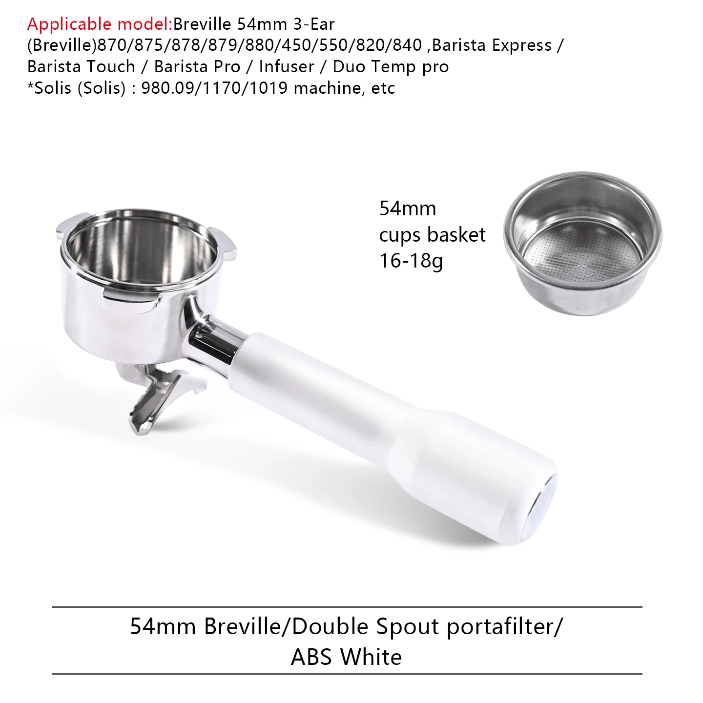 54mm Koffie Dubbele Uitloop Filterhouder Naakt Voor Breville Sage 870 878 879 Filtermand Espressomachine Accessoire Barista Tool - afbeelding 1