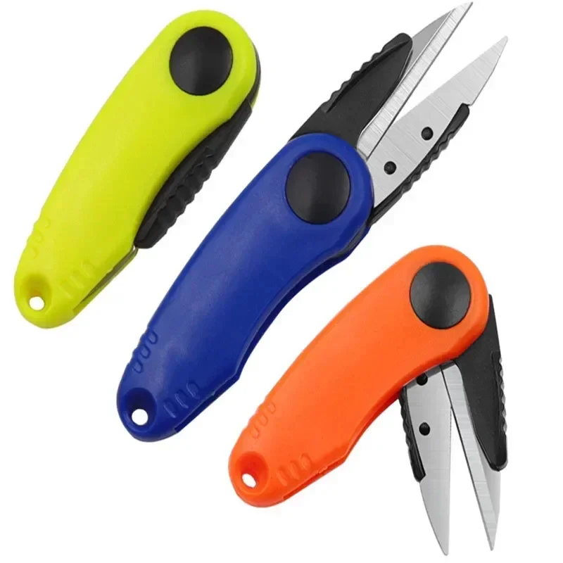 1/2/3/4pcs Fold Scissor Shrimp-Type Stainless Steel Fish Use  Fishing Line Cut Clipper Multi-Purpose  Tackle Colors Available