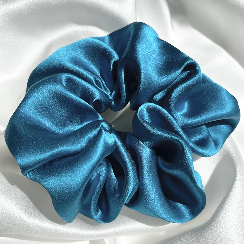 25MM 100% Pure Silk Ponytail Holders for Women Girls Big Silk Hair Scrunchies Width 6cm Luxury Elastics Band Ties