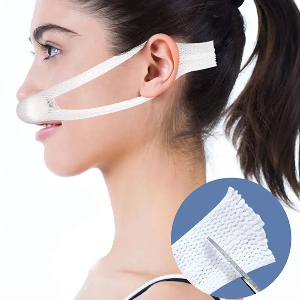 100Pcs External Nasal Bandages Stretchable Nose Surgery Elastic Bandage With Mesh Lugs Nose Bandage Elastic Nose Bandage