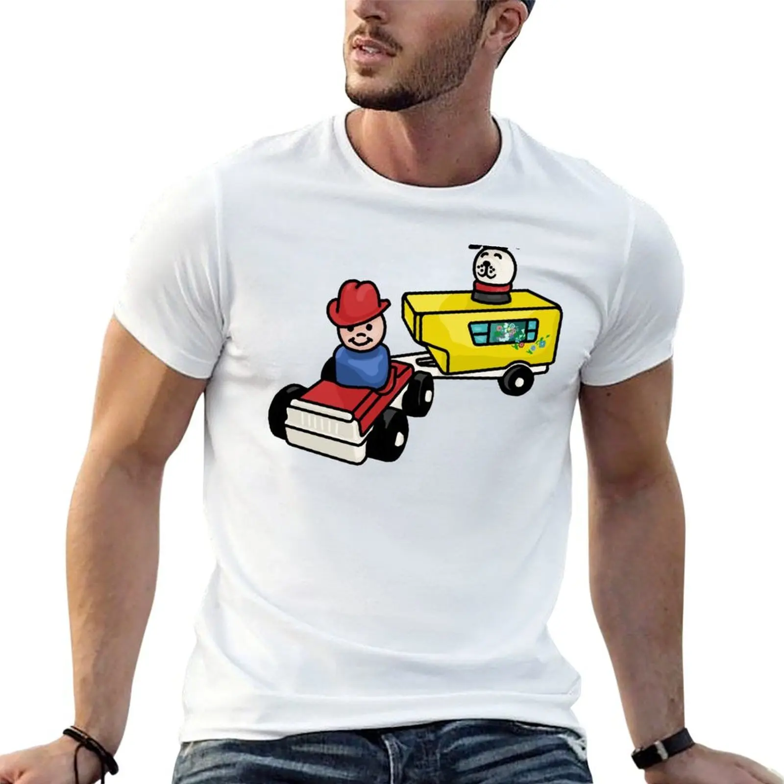 

On The Road With Lucky T-Shirt cotton t shirt man anime t shirts for man funny t shirts man T-Shirt