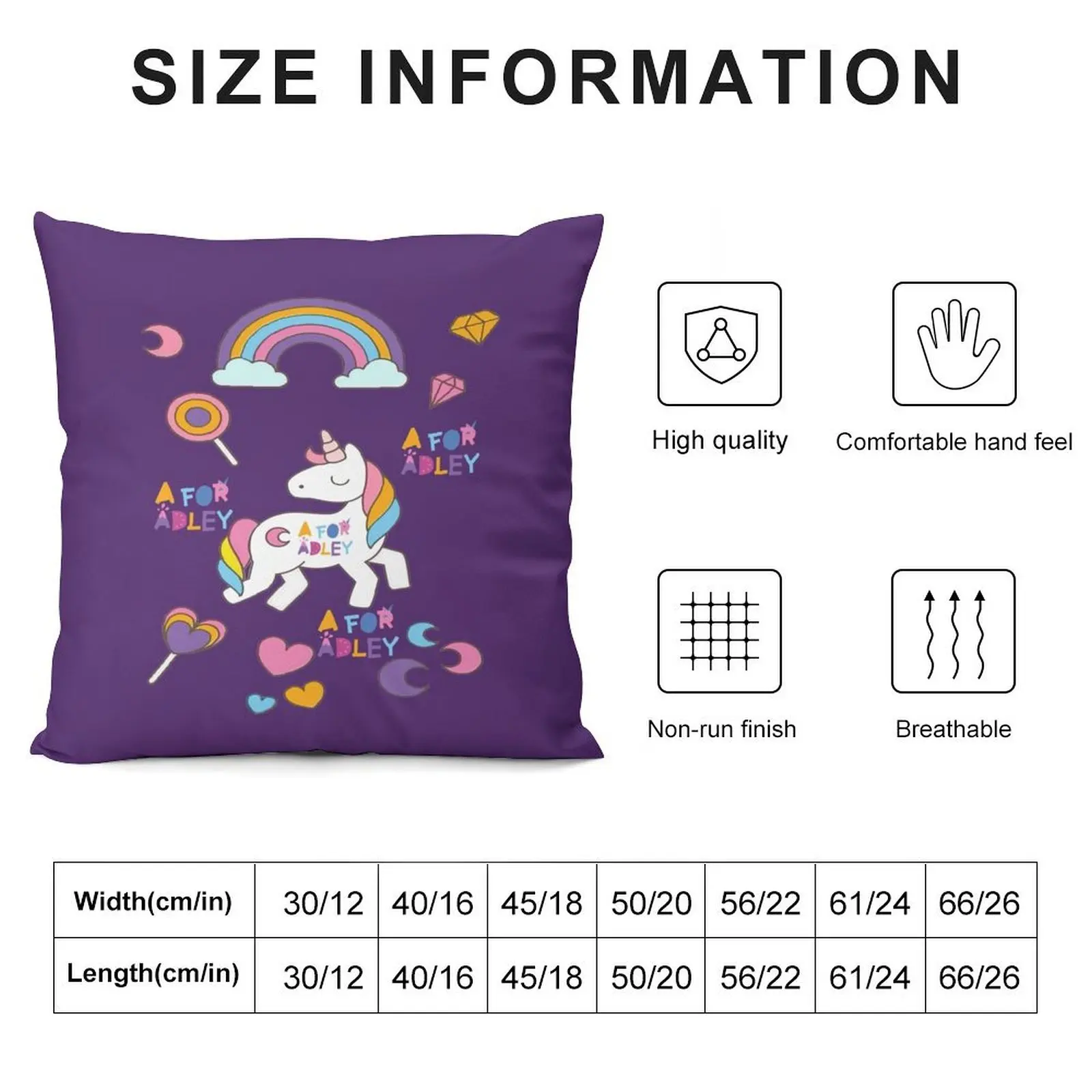 kawai girl a for adley unicorns cute77 Throw Pillow Throw Pillow Cushion Cover pillow