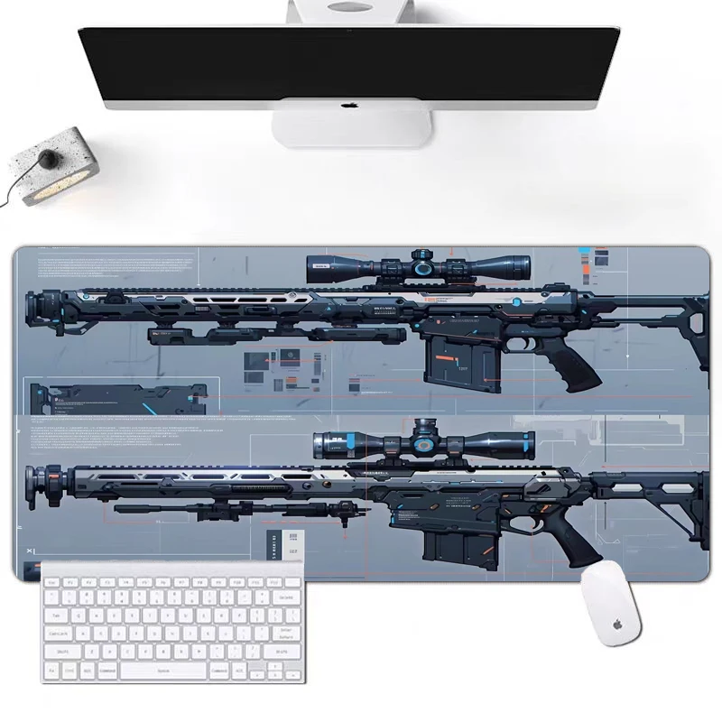 

XXL gun pattern super large high-end luxury gaming mat mouse pad computer office keyboard rubber table pads DIY writing PC mats