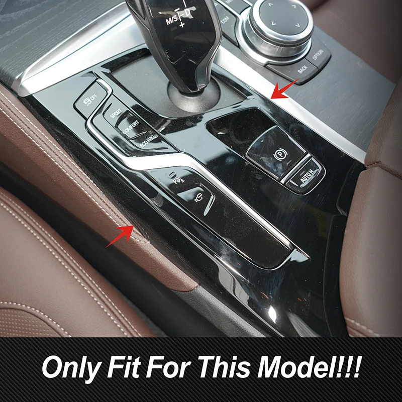 For BMW 5 Series G30 G38 2018-2022 LHD Car Console Gear Shift Panel Frame Trim Carbon Fiber Color Sticker Interior Accessories