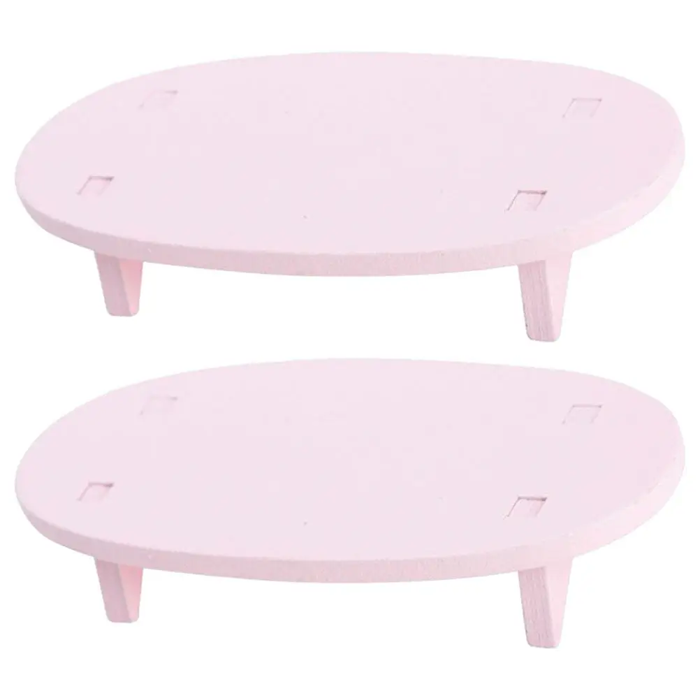 

2Pcs Mini Wooden Table Furniture High Simulation Effect Compact Size Light Weight Kids Hands on Skills Cultivation Birthday Gift