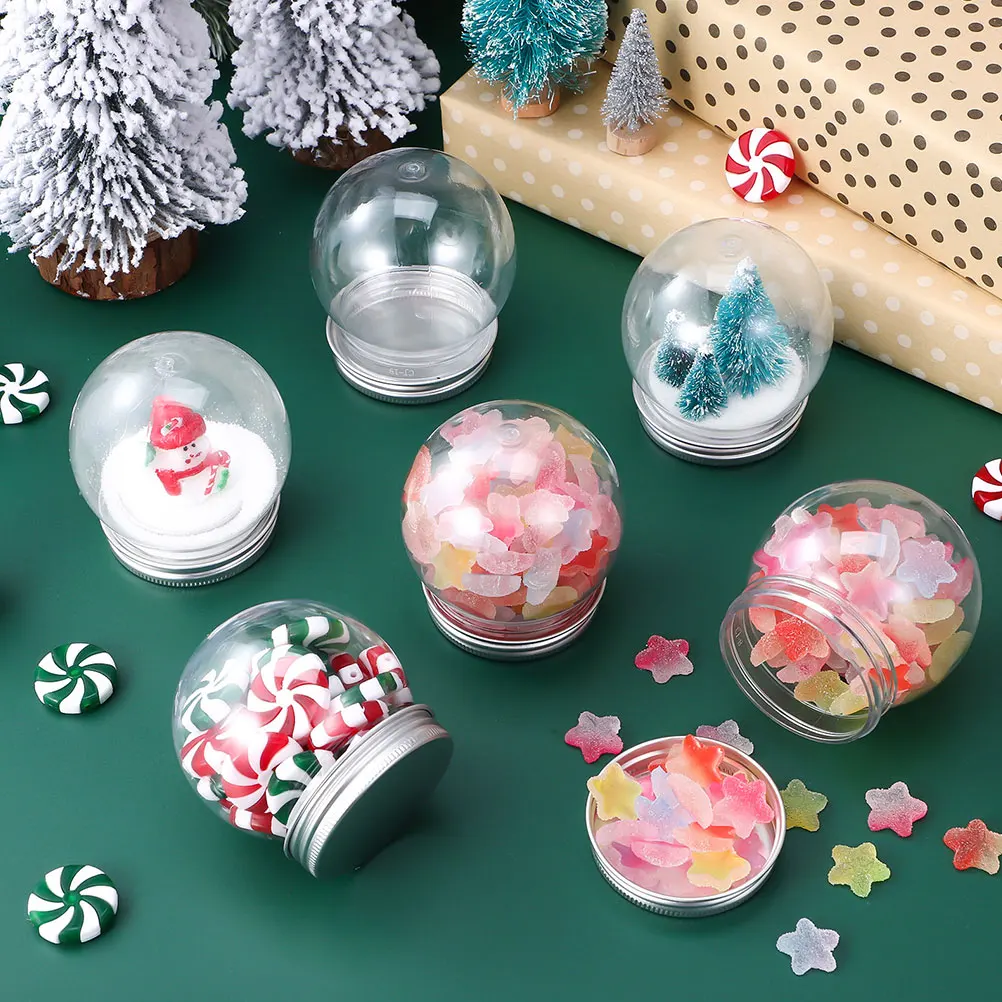

15pcs Plastic Candy Bottle Clear Snow Globes Screw Cap DIY Supplies for Fun Craft Projects Globe Snow Decor