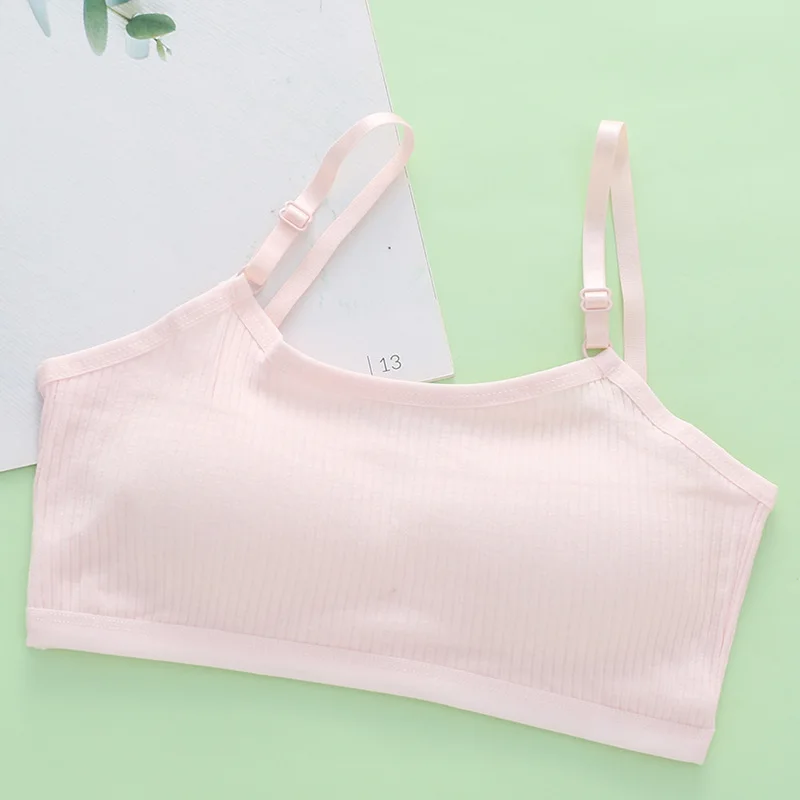 Teenage Girl Vest Solid Color Simple Daily Underwear Cotton Underwear Soft and Comfortable Lightweight Breathable Camisole Vest - view 5