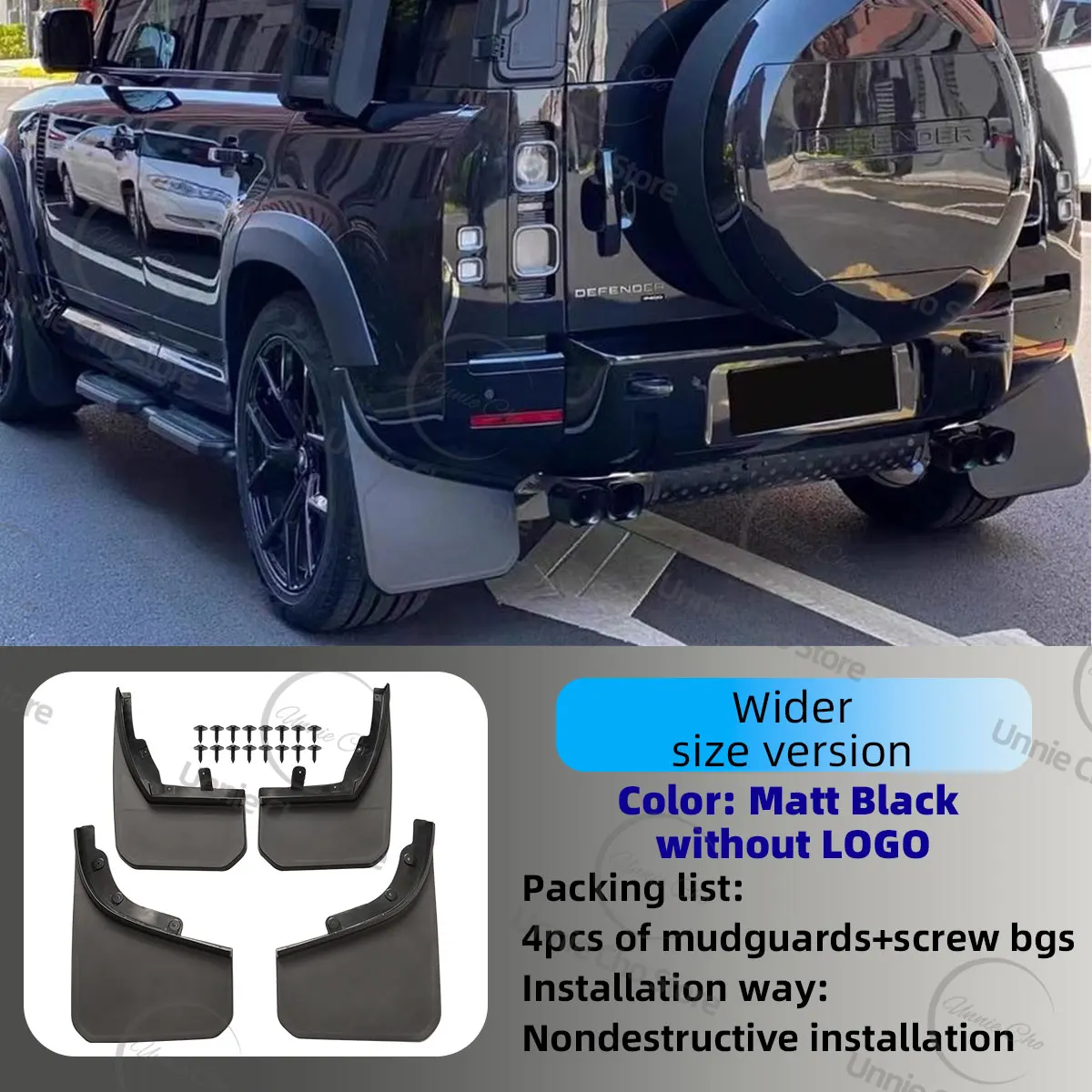 Spatbord Voor Defender 90 110 L663 2020-2025 Geen Ponsen Auto Spatbord Voor Land Rover Defender Accessoires Spatlappen splash Guards