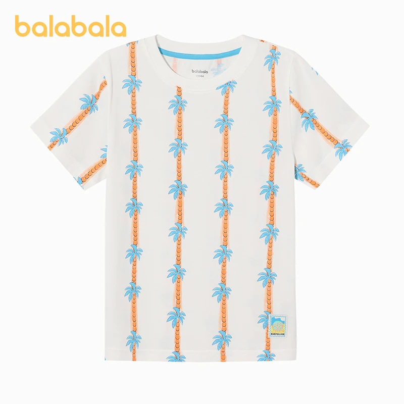 

Balabala Boys T-Shirt Cotton Striped Short Sleeve 2025 Summer New Trendy Casual Tee for Everyday Outfit School Play