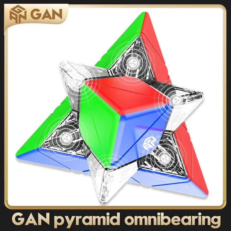 GAN 3x3 Pyraminx-Magnete Gan Pyraminx M 3x3x3 UV-Geschwindigkeit Magnetisches Pyramidenpuzzle Aufkleberloser Dreieckswürfel mit extra GES