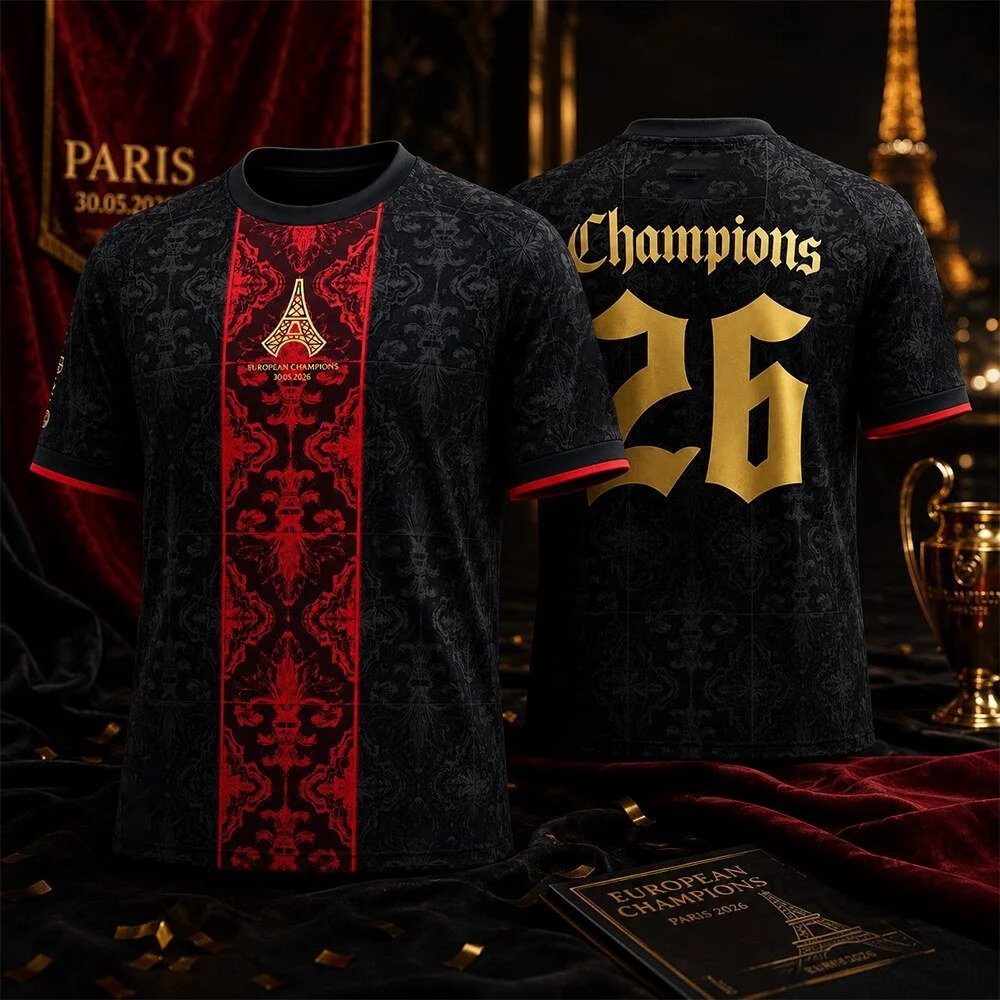 Maillot de football d'entraînement à manches courtes pour homme Summer The Parisians, Nouveau maillot de l'équipe de France 2026, T-shirt de champion européen