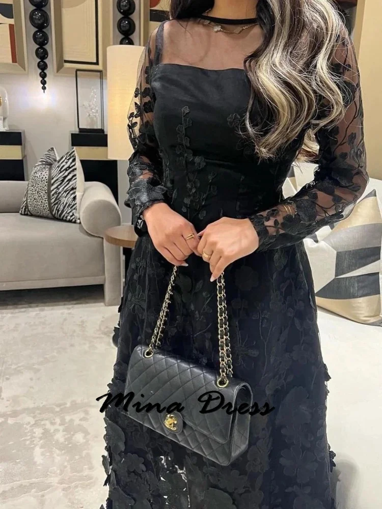 Mina Prom Evening Dresses Woman Elegant Luxury Evening Dress 2024 Embroidered Elegant Dresses for Women Gala Party Translucent