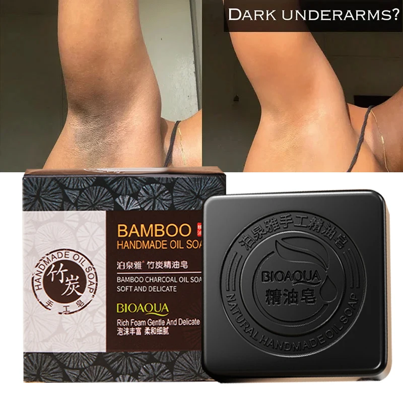 100 جرام الخيزران الفحم صابون يدوي الصنع الطبيعية زيت طبيعي الصابون ترطيب الجلد التطهير العميق السيطرة على النفط الوجه الجسم حمام أداة #2