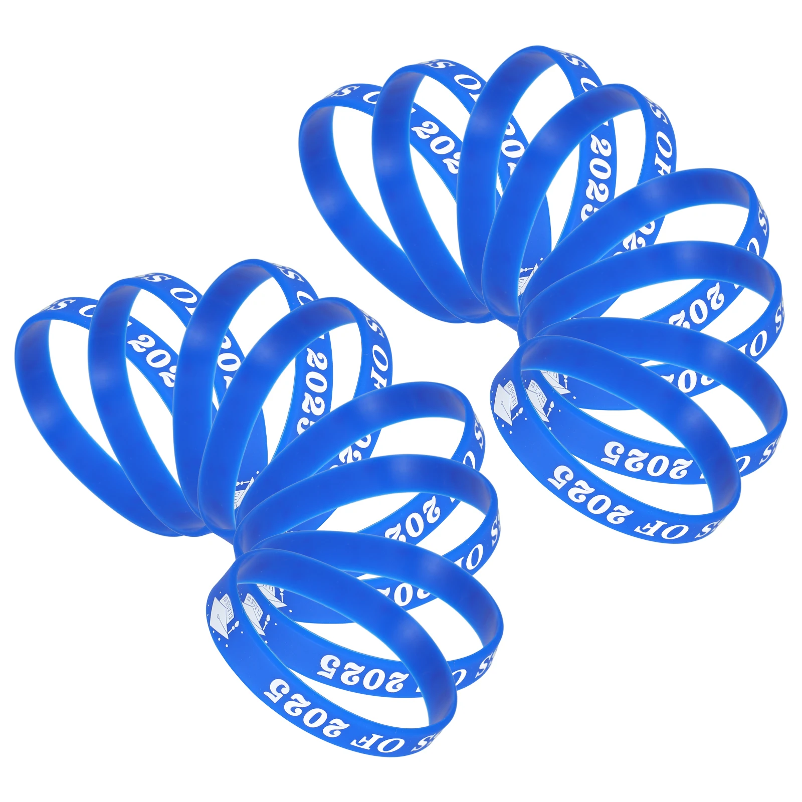

24pcs Graduation Silicone Bracelets Wristbands Class of 2025 Party Favors Supplies Students Teachers Celebrations