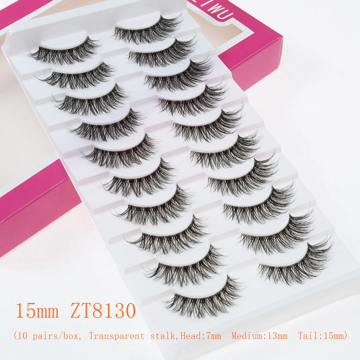 Xuanfeiwu ممدود سميك ورقيق ماكياج شفاف الجذعية الرموش الصناعية، واقعية الطبيعية كامل قطاع مرحلة الأداء الرموش الصناعية، الإنترنت المشاهير 5D مانغا الرموش #2