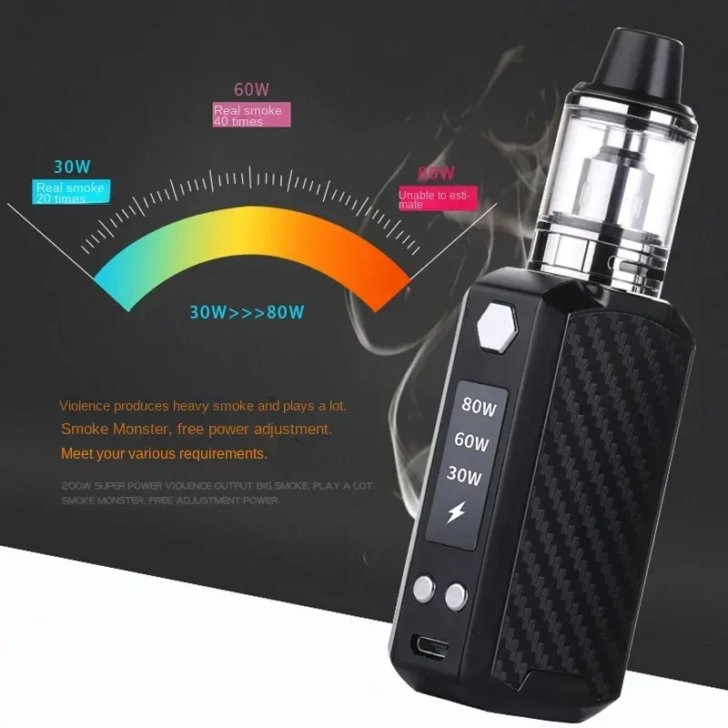 E-Cigarette Vaporizer 80W Box Mod Vape Pod Kit  2.5ml Tank OLED Device 2200MAh Build-in Battery Electronic Cigarette Smoke Vaper