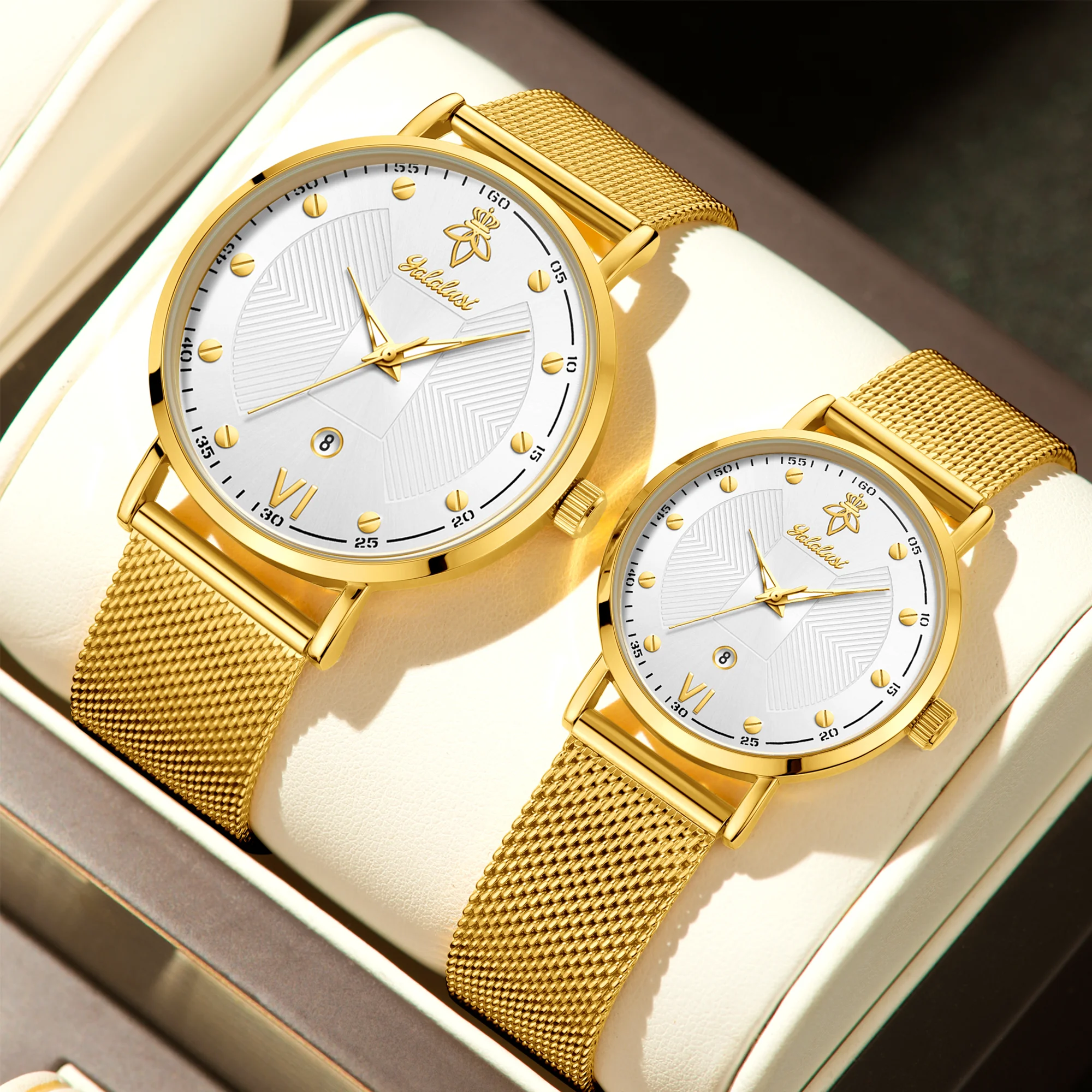 YaLaLuSi Stylish Large-Dial Watches for Men and Women: Minimalist Quartz Couple’s Watches for the Workplace Reloj