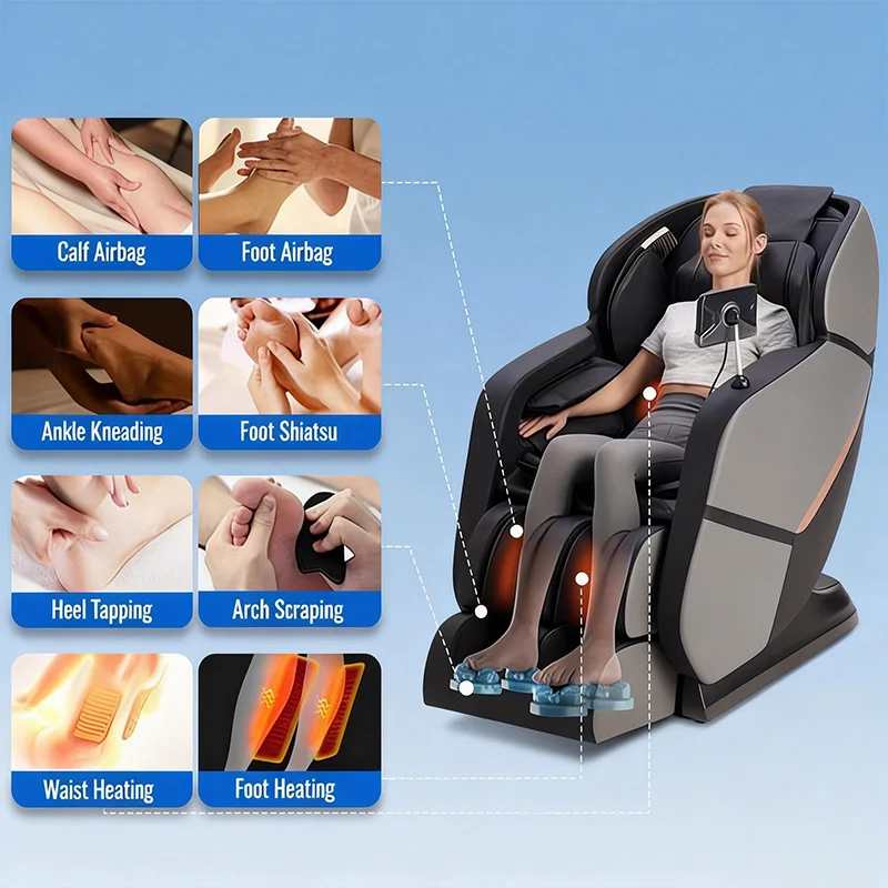 China Best Zero Gravity Massage Chair Electric 8D 4D Salon AI Full Body Massage Chair Bed Full Body
