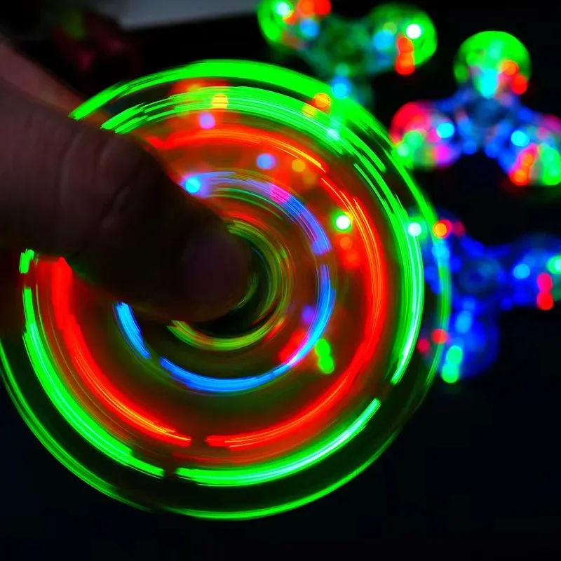Leuchtendes LED-Licht Fidget Spinner Hand Top Spinner Glow in Dark Light EDC Fidget Spiner Finger Stress Relief Spielzeug für Kinder Geschenk