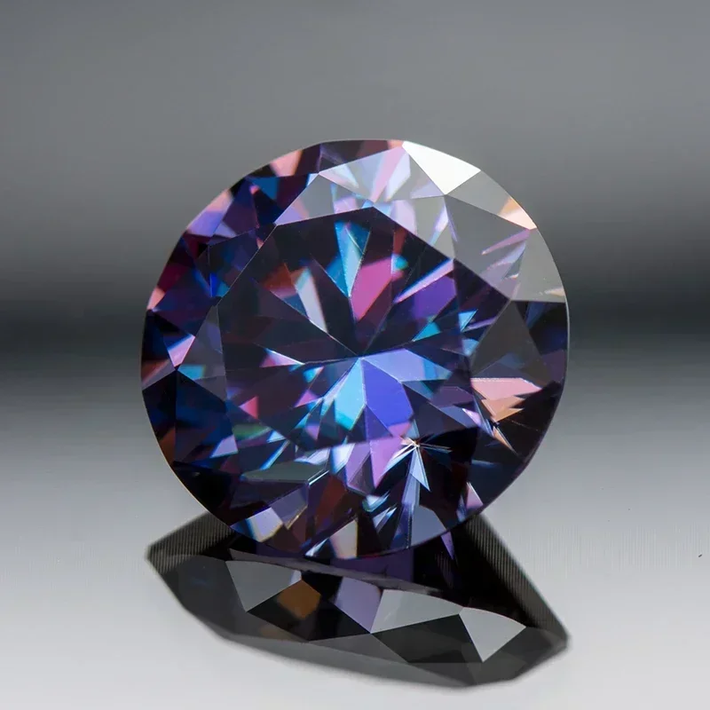 Moissanite Round Shape VVS1 Imperial Purple Color Beads for Charms DIY Jewelry Making Bracelet Materials with GRA Certificate