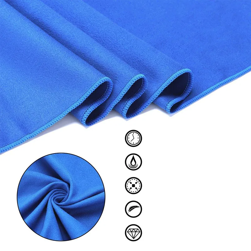 Verdickte Mikrofaser-Handtücher, schnell trocknende, saugfähige Sport- und Campinghandtücher, ultraweiche, tragbare Handtücher für Fitness, Schwimmen, Yoga und Strand – Detail 6