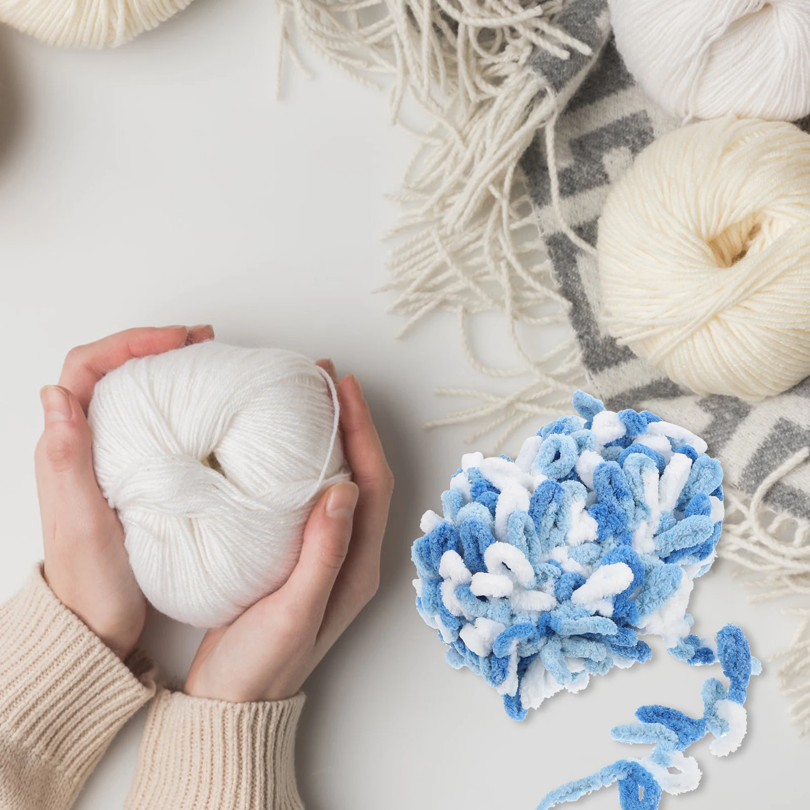 

1 Roll Thick Colorful Hand Knitting Wool Yarn Premium Soft Durable Crafts Diy Accessories For Sweaters Clothing Projects Gift